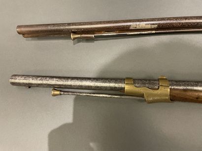 Percussion rifle and snap hook, one with...