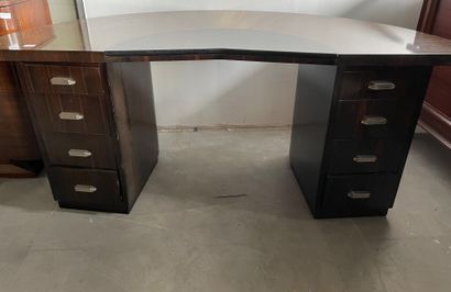 Lot of furniture including a half-moon desk,...