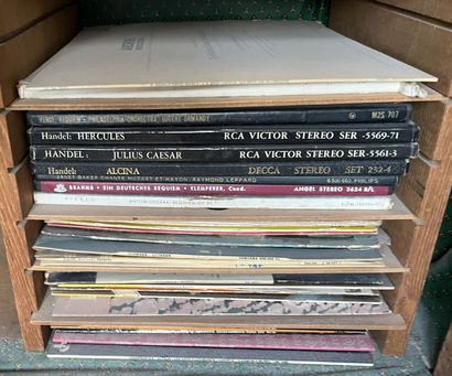 Collection of classic vinyl records.
3 b...