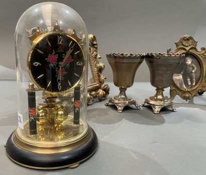 Lot of trinkets: three gilt bronze lamp bases,...