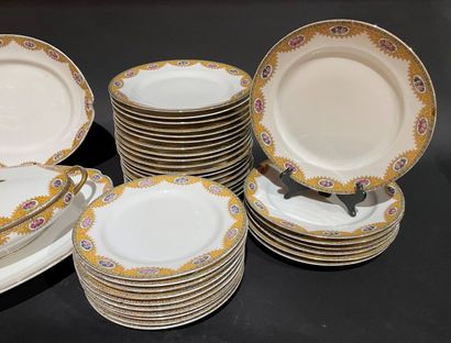 Limoges porcelain dinner service decorated...