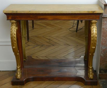 Console rectangulaire en placage de palissandre,...