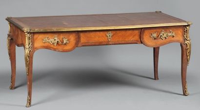 Bureau plat en placage de bois de rose dans...