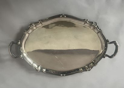 Curved oval serving tray in 800-thousandth...