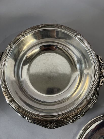 Covered vegetable dish and silver-plated...