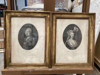 Portraits de Louis XVI et Marie Antoinette
Gravures
32...