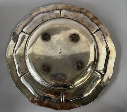 Covered vegetable dish and silver-plated...