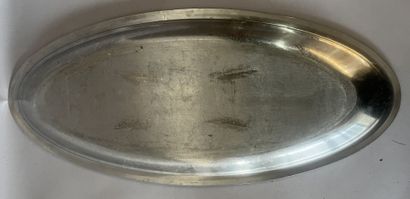 Oval silver-plated fish dish and silver-plated...