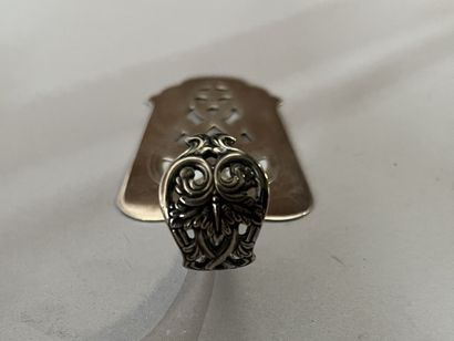 Silver asparagus tongs with openwork decoration....