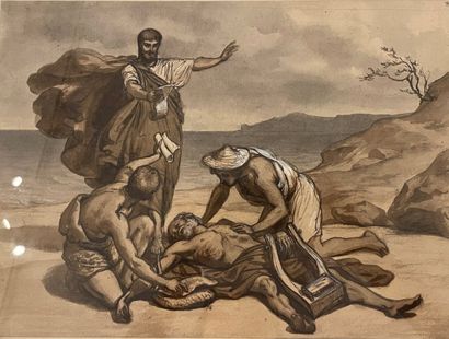 Auguste LELOIR (Paris 1809 – 1892)
Le noyé,...