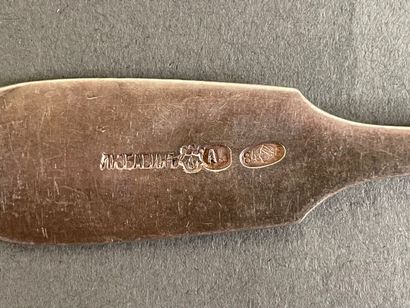 Ladle and set of silver flatware, engraved...