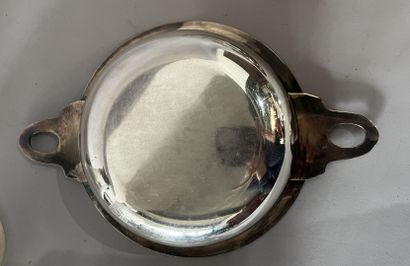 Covered vegetable dish and silver-plated...