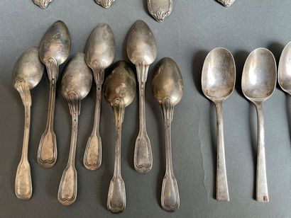 Set of various silver-plated flatware including...