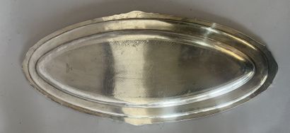 Oval silver-plated fish dish and silver-plated...