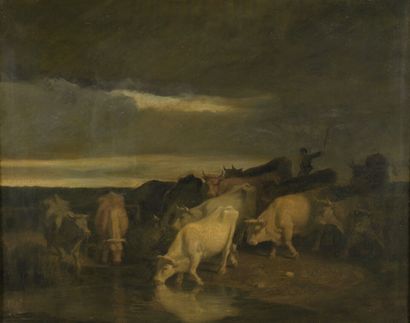 École flamande du XIXe siècle
Vaches conduites...