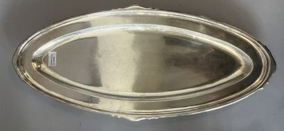 Oval silver-plated fish dish and silver-plated...