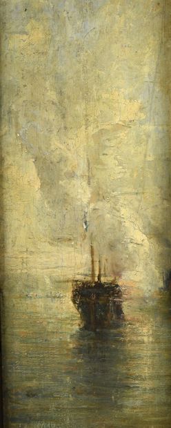Attribué à Agapit STEVENS (1849 - 1917/24)
Navire...
