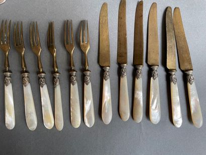 Set of various silver-plated flatware including...