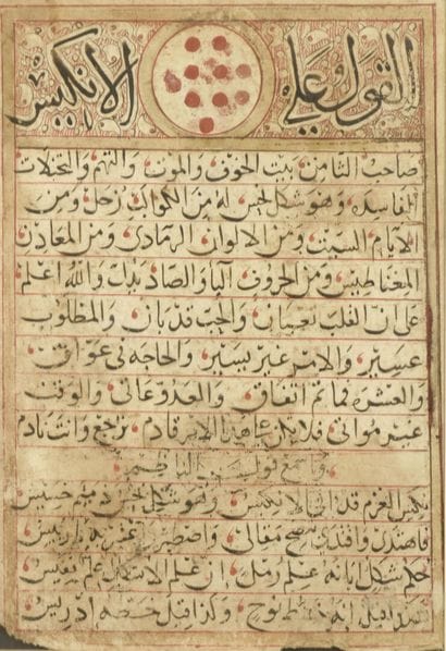 Two rare leaves from a Mamluk geomancy manuscript
Black...