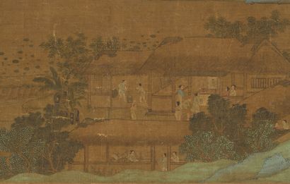 CHINE - XIXe siècle
Encre sur soie, paysage,...