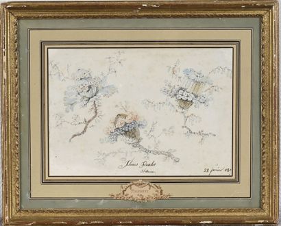 Jean PILLEMENT (Lyon 1728 - 1808)
Ideal flowers
Black...