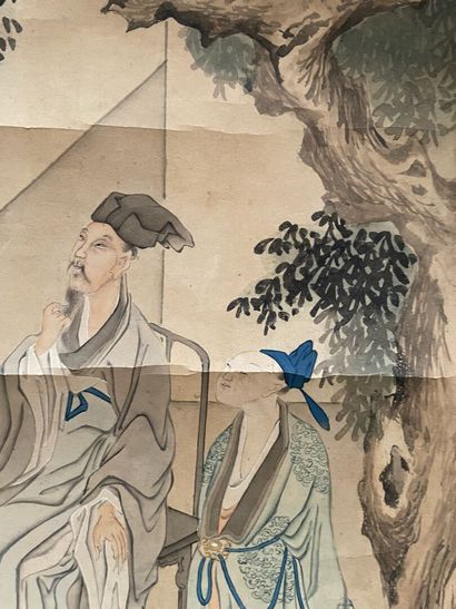 CHINE, début du XXe siècle
Scènes de lettrés
Deux...