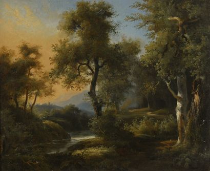 FRENCH SCHOOL circa 1840
Landscape of undergrowth
Oil...