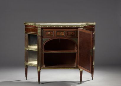 Curieuse console en acajou et placage d'acajou...