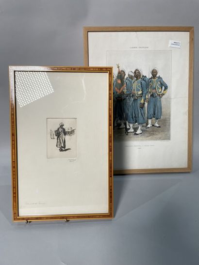 Lot de lithographies orientalistes :
-David...