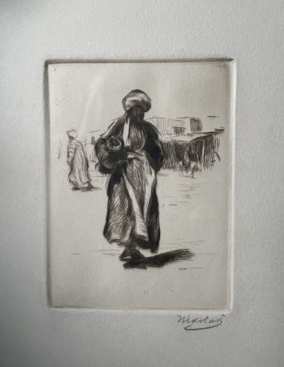 Lot de lithographies orientalistes :
-David...