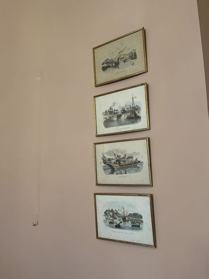 Très fort lot de pièces encadrées, lithographies...
