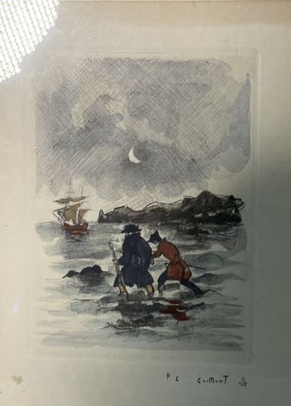 Lot de gravures :

-Paul Louis GUILBERT (1886-?)
Galion...
