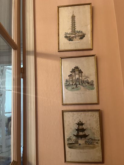 Très fort lot de pièces encadrées, lithographies...