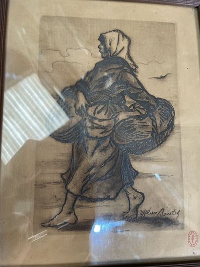 Lot de gravures et pièces encadrées dont...