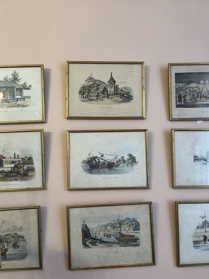 Très fort lot de pièces encadrées, lithographies...