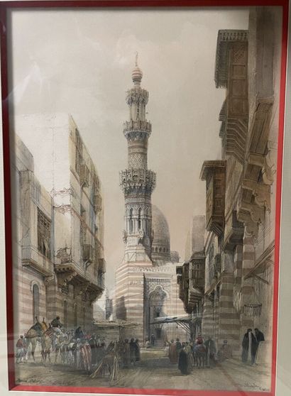 Lot de lithographies orientalistes :
-David...