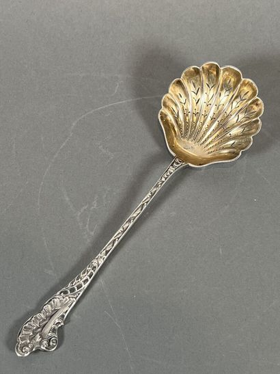Cuillère à saupoudrer en argent ciselé de...