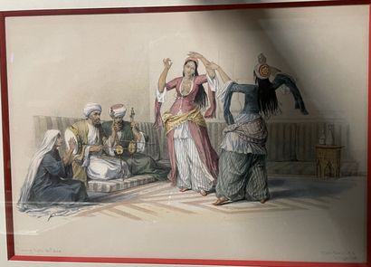 Lot de lithographies orientalistes :
-David...