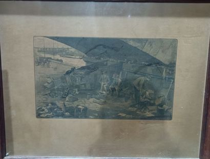 Lot of two engravings:
- by C.HOURRIEZ, Le...