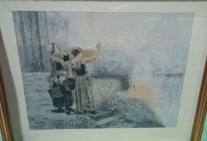 Lot of two engravings:
- by C.HOURRIEZ, Le...
