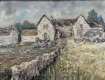 F. VOURRON 
Danish landscape in winter
Oil...