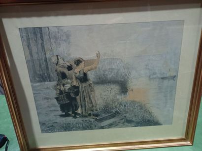 Lot of two engravings:
- by C.HOURRIEZ, Le...