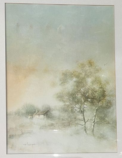 Lot of framed pieces, some signed. 
Smallest:...