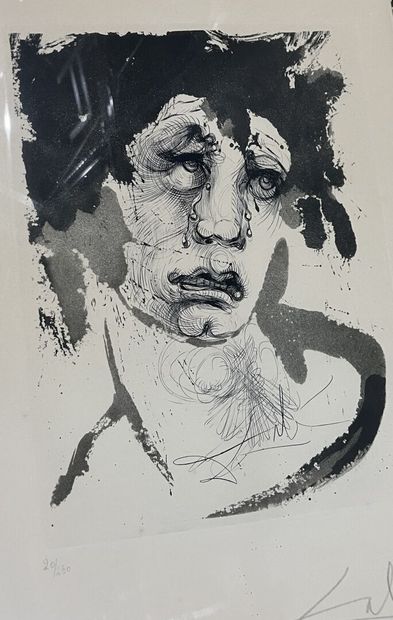 After Salvador DALI (1904-1989)
Weeping face
Engraving,...