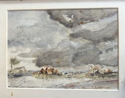 Modern school 
Landscape
Watercolor signed...