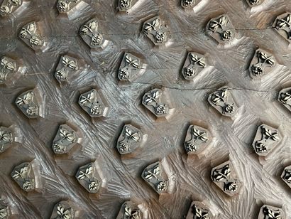 Wooden fabric printing plate carved with...