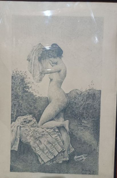 Lot of two engravings:
- by C.HOURRIEZ, Le...