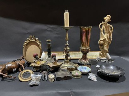 Marble ashtray, lots of pieces, candleholders...