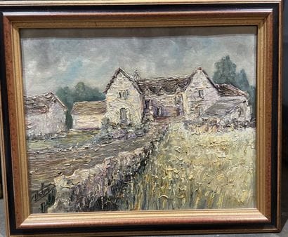 Modern school 
Auvergne farms.
Oil on canvas...