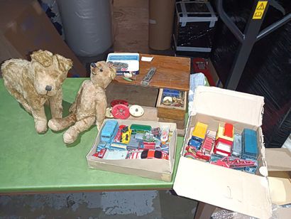 Lot of toys including two plush toys and...